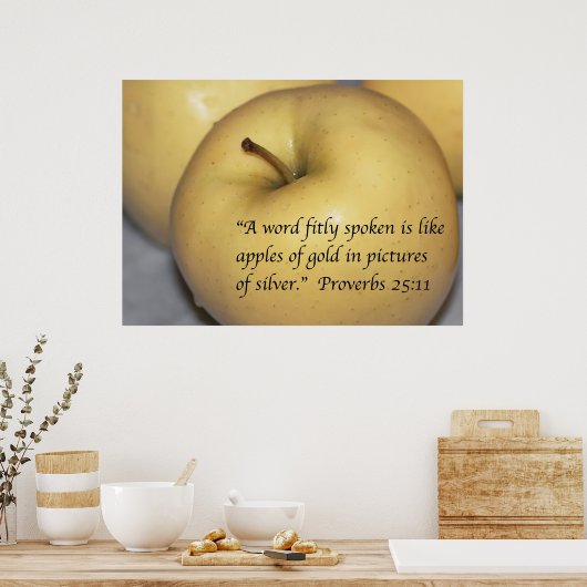 Proverbs 25:11 Afdrukken van scripts Poster (Keuken)
