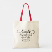 Proverbs 27:17 Vrienden verscherpen de Minds Tote Bag (Achterkant)