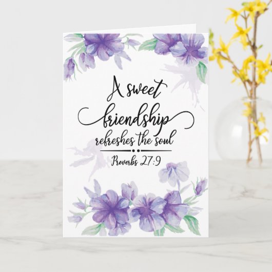 Proverbs 27:9 Sweet vriendschap verfrist de sol Kaart (Gele Bloem)