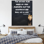 Proverbs 28:1 Bijbelverse lion Canvas wandkunst (Insitu (Slaapkamer))