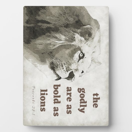 Proverbs 28:1 Bold as lions plaque (Devant)