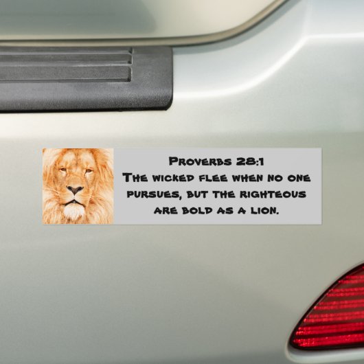 Proverbs 28:1 bumpersticker (Op auto)