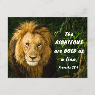 Proverbs 28:1 Righteous zijn gebold als een leeuwb Briefkaart