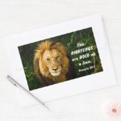 Proverbs 28:1 Righteous zijn gebold als een leeuwb Rechthoekige Sticker (Envelop)