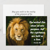 Proverbs 28:1 Robuust vet als lionflatKaart (Voorkant / Achterkant)