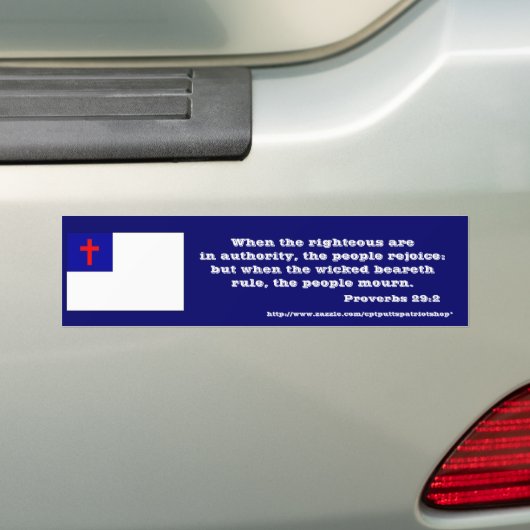 Proverbs 29:2 bumpersticker (Op auto)