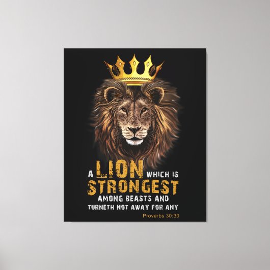 Proverbs 30:30 Bijbelse lion Canvas Art (Voorkant)