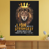 Proverbs 30:30 Bijbelse lion Canvas Art Afdruk (Insitu (Woonkamer))