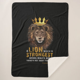 Proverbs 30:30 KJV Bijbelscriptcitaat voor scripts Sherpa Deken