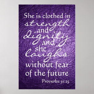 Proverbs 31:25 Bijbelvers Poster