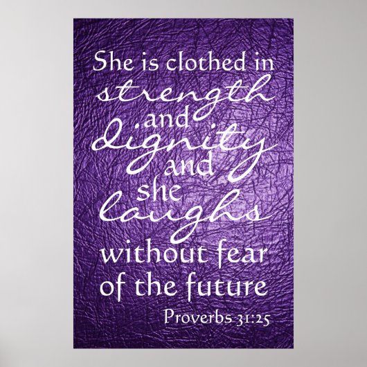 Proverbs 31:25 Bijbelvers Poster (Voorkant)