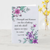 Proverbs 31:25 (KJV)  Kaart (Gele Bloem)