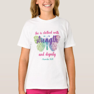 Proverbs 31:25 Met schroefdraad bekleed T-shirt