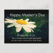Proverbs 31:25, Moederdag, White Daisy Custom Briefkaart (Voorkant)
