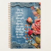 Proverbs 31:25 Planner Inspiring Bible Verse (Voorkant)