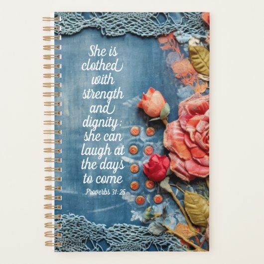 Proverbs 31:25 Planner Inspiring Bible Verse (Devant)