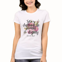 Proverbs 31:25 Ze is in sterkte gekweekt