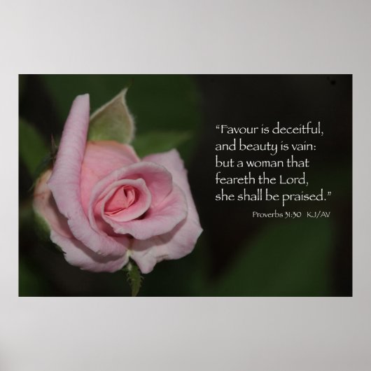 Proverbs 31:30 Afdrukken van scripts Poster (Voorkant)