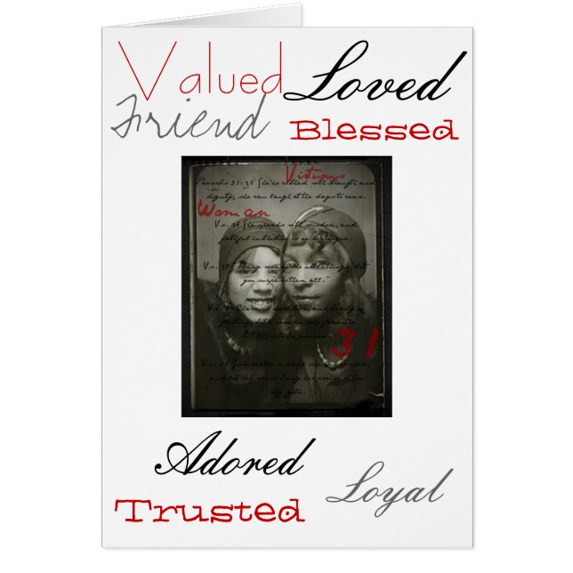 Proverbs 31 Afrikaanse Amerikaanse vrouwenkaart (Voorkant)