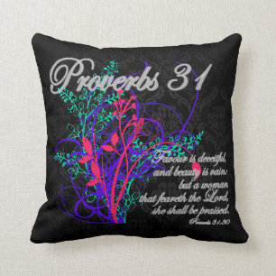 Proverbs 31 Bijbel Christelijk vrouwen Kussen