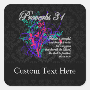 Proverbs 31 Bijbel Christelijk vrouwen Vierkante Sticker