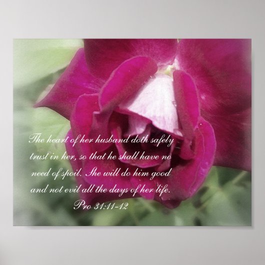 Proverbs 31 collectie~ Pro 31:11-12 Poster (Voorkant)