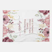 Proverbs 31 Elegant pastel pink flower Theedoek (Horizontaal)