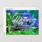 PROVERBS 31 Floral Happy Mother's Day Carte postal (Devant / Derrière)