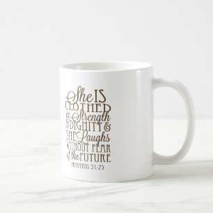 Proverbs 31 - Kleed in Sterkte & Waardigheid Bruin Koffiemok