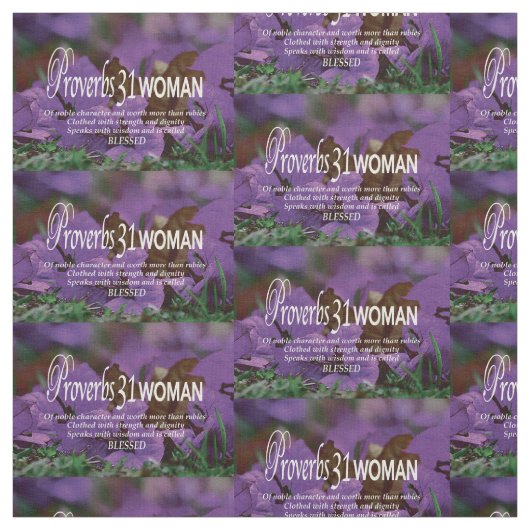 PROVERBS 31 Paarse Floral Stof (Swatch)