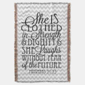 Proverbs 31 / Sterkte en Waardigheid Chevron Blank Deken (Voorkant Verticaal)