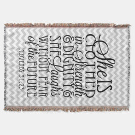 Proverbs 31 / Sterkte en Waardigheid Chevron Blank Deken