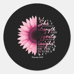 Proverbs 31 Verse Shirten Christelijke borstkanker Ronde Sticker