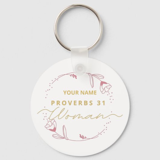 Proverbs 31 vrouw Christelijk Bijbelvers Sleutelhanger (Voorkant)