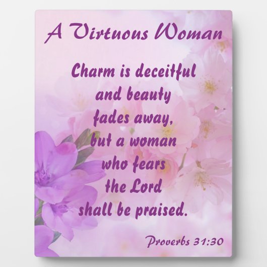 Proverbs 31 Vrouw Lavender Flowers Fotoplaat (Voorkant)