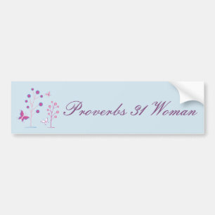 Proverbs 31 Vrouw met Butterflies Bumpersticker