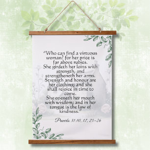 Proverbs 31 Vrouw Schriftuur Vintage Cottagecore Hangend Wandkleed
