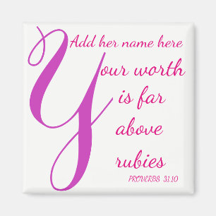 Proverbs 31 Vrouw ver boven Rubies Magneet