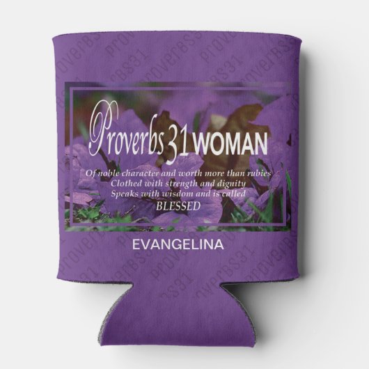 PROVERBS 31 VROUWEN - Persoonlijk Blikjeskoeler (Achterkant)