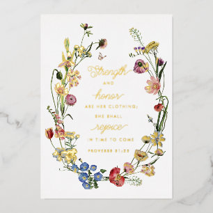 Proverbs 31 Wildbloemen Folie Desk Afdrukken Folie Feestdagenkaart