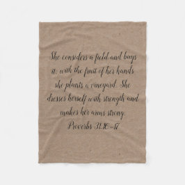 Proverbs 31 Woman Fleece Blanket Brown