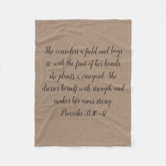 Proverbs 31 Woman Fleece Blanket Brown (Voorkant)