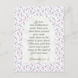 Proverbs 3:3–4 Floral Scripture  Briefkaart
