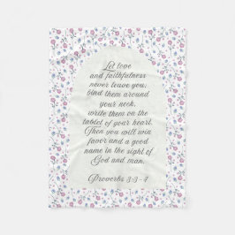 Proverbs 3:3–4 Floral Scripture  Fleece Deken