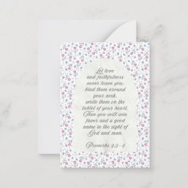 Proverbs 3:3–4 Floral Scripture  Notitiekaartje