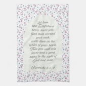 Proverbs 3:3–4 Floral Scripture  Theedoek (Verticaal)