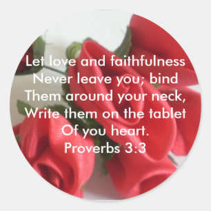 Proverbs 3:3 ronde sticker