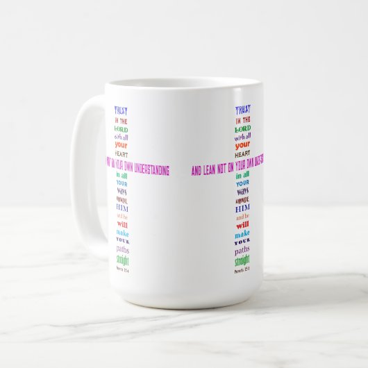 Proverbs 3:5-6 - 15 oz. Mok (Voorkant links)