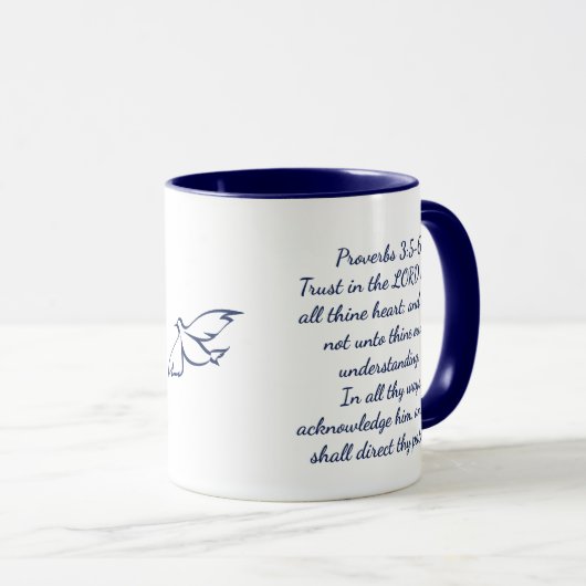 Proverbs 3:5-6 Bible Verse, 11 oz Coffee Mug  (Devant droit)