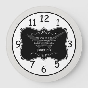 Proverbs 3:5-6 Bijbel Verse Aangepaste Christelijk Grote Klok